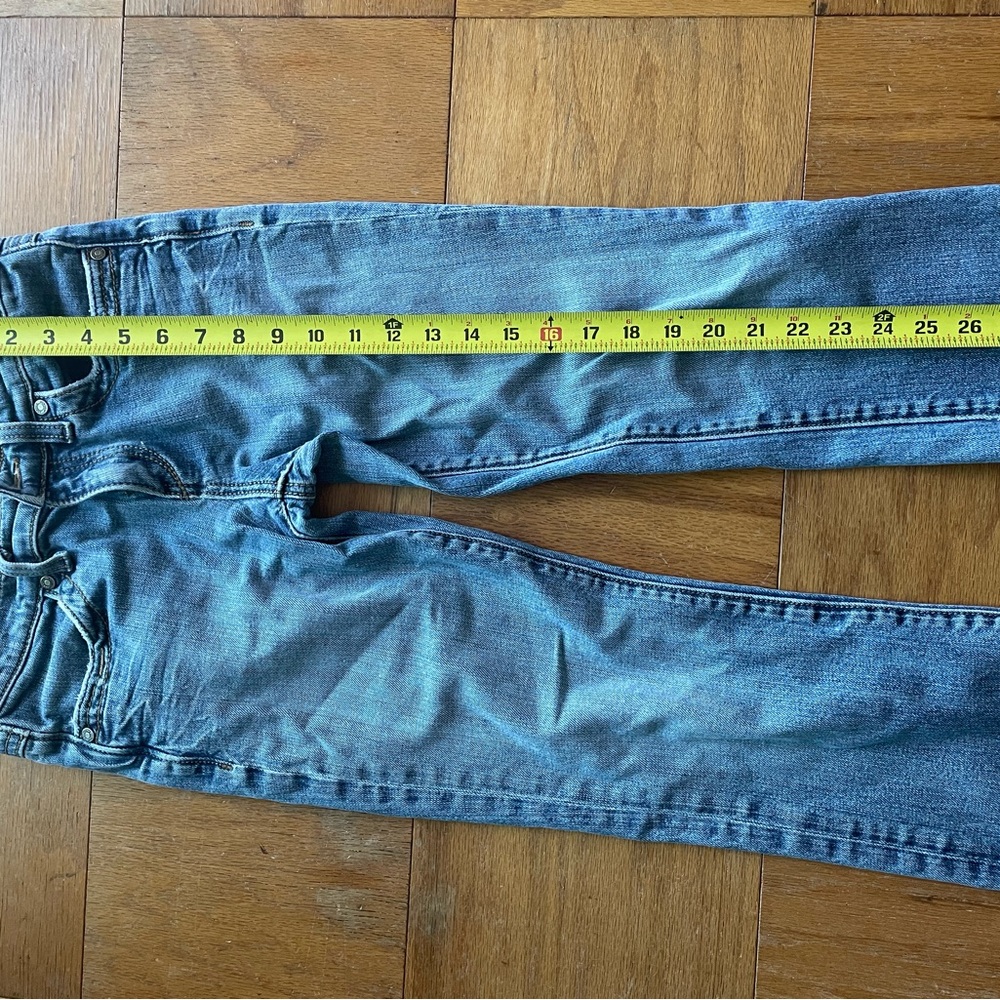 VERTIGO PARIS WOMEN JEAN CROP BACK POCKETS FLAP DISTRESSED SZ 5/6